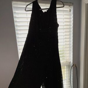 City Chic size 18 plus size black sequin jumpsuit
